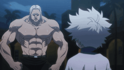 Man With Long White Hair Next To Man With White Hair GIF