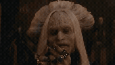 Man With Long White Hair Smoking Cigarette GIF