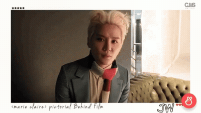 Man With Marie Claire Pictorial Behind Film GIF