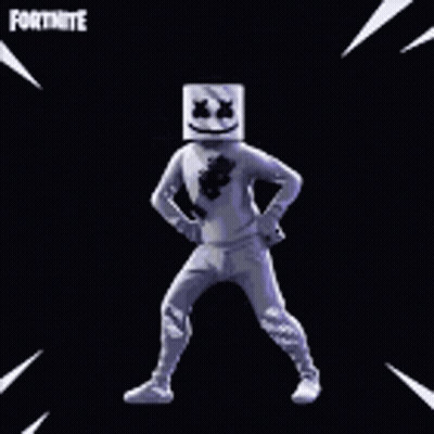 Man With Marshmallow Head Dancing In Fortnite GIF