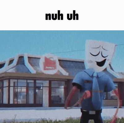 Man With Marshmallow Head In Front Of McDonalds GIF