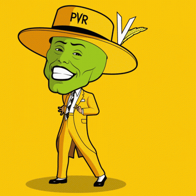 Man With Mask And PVR Hat GIF