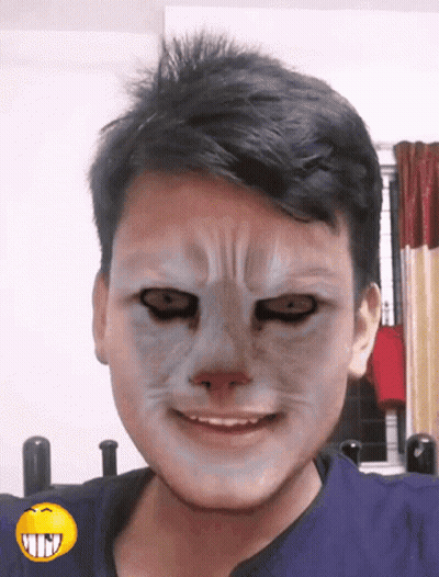 Man With Mask And Yellow Smiley Face GIF