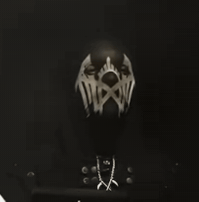 Man With Mask In Black And White GIF