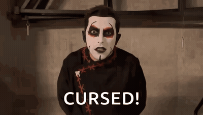 Man With Mask Saying Cursed GIF