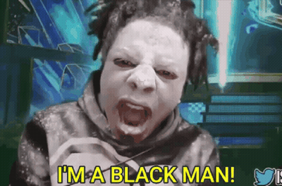 Man With Mask Screaming He Is A Black Man GIF