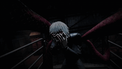 Man With Mask Standing On Staircase GIF