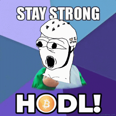 Man With Mask Stay Strong Hodl GIF