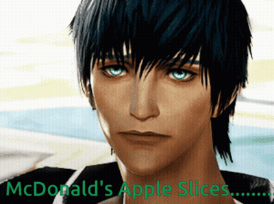 Man With McDonald's Apple Slices GIF