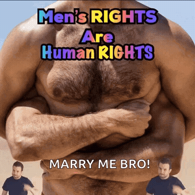 Man With Men's Rights Are Human Rights GIF