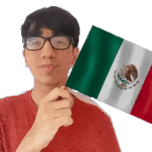 Man With Mexican Flag In Front Of Face Sticker