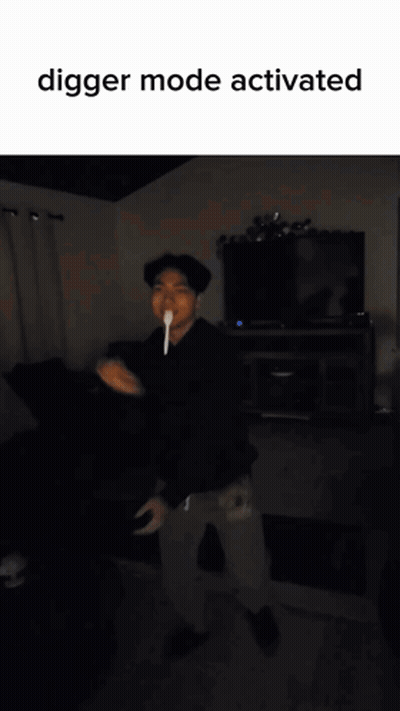 Man With Microphone Digger Mode Activated GIF
