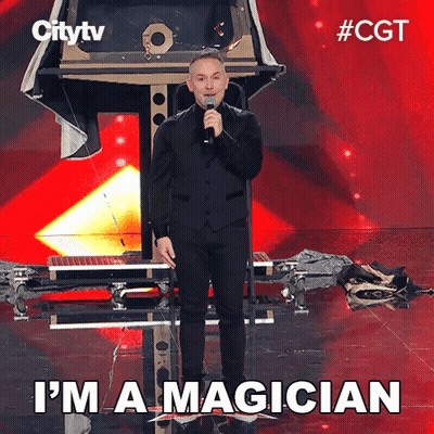Man With Microphone Near Machine Saying I'm Magician GIF