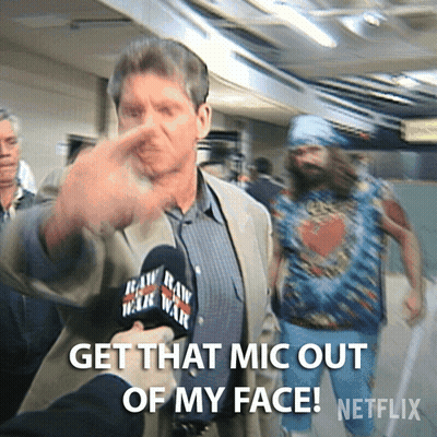 Man With Microphone Says Get That Mic Out Of My Face Netflix GIF