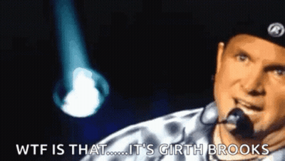 Man With Microphone Says WTF Is That Girth Brooks GIF