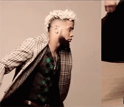 Man With Mohawk And Beard In Plaid Jacket GIF