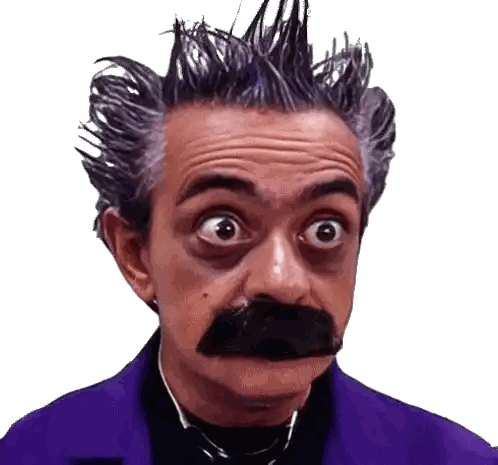Man With Mohawk And Mustache Surprised Sticker