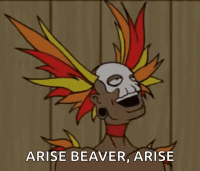 Man With Mohawk And Skull On Head GIF