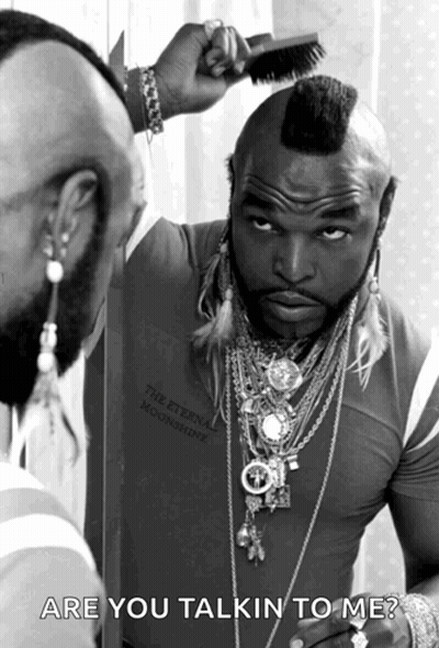 Man With Mohawk Brushing Hair Are You Talkin To Me GIF