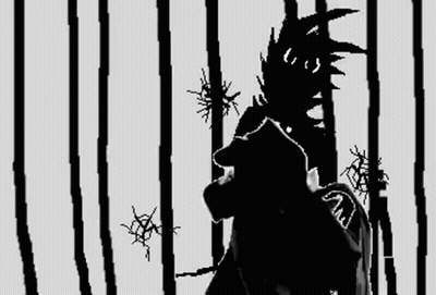 Man With Mohawk Holding Sword GIF
