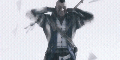 Man With Mohawk Holding Sword GIF