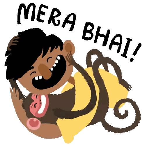 Man With Monkey Mera Bhai Sticker