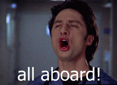 Man With Mouth Open All Aboard GIF