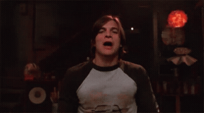 Man With Mouth Open And Burn Text GIF