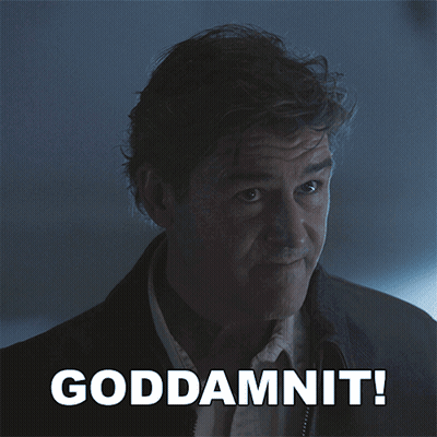 Man With Mouth Open Saying Goddamnit GIF