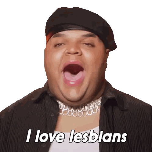 Man With Mouth Open Saying I Love Lesbians Sticker