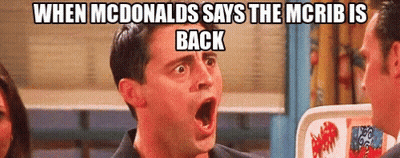 Man With Mouth Open When McDonald's Says McRib Is Back GIF