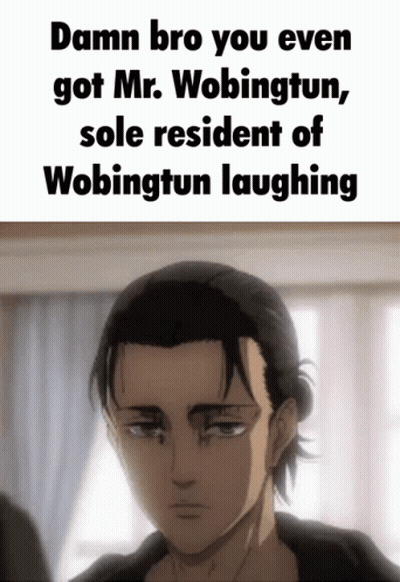 Man With Mr. Wobington Sole Resident Of Wobington Laughing Damn Bro You Even Got GIF