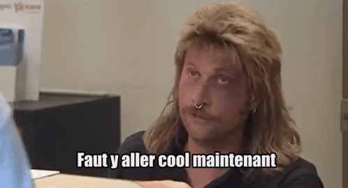 Man With Mullet And Nose Ring Saying Faut Y Aller Cool Maintenant GIF