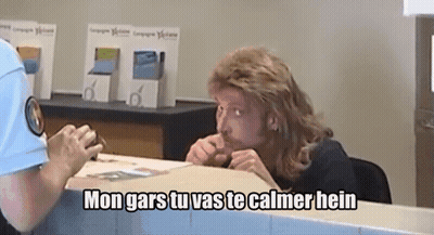 Man With Mullet Says Mon Gars Tu Vas Te Calmer Hain GIF