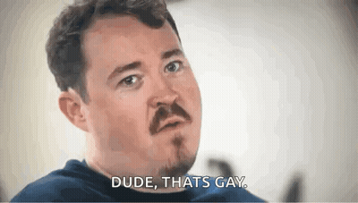 Man With Mustache And Beard Talking About Being Gay GIF