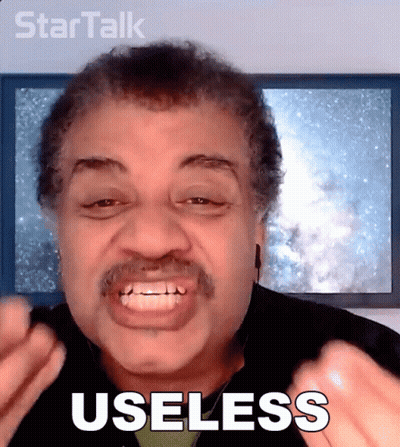 Man With Mustache And Ear Buds Says Useless GIF
