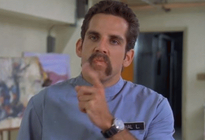 Man With Mustache And Hal Name Tag GIF