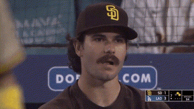 Man With Mustache And Padres Hat GIF