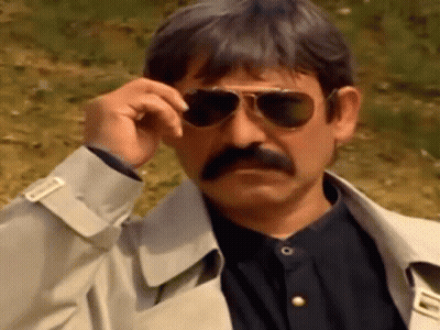 Man With Mustache And Sunglasses Adjusting Glasses GIF