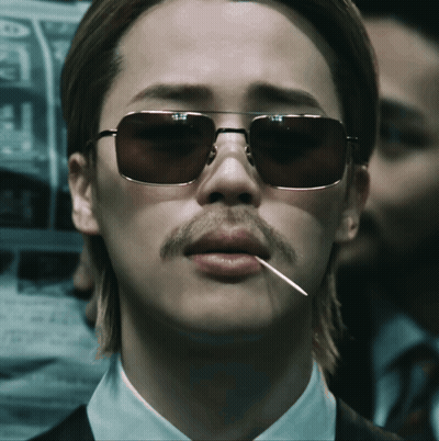 Man With Mustache And Sunglasses Holding Cigarette GIF