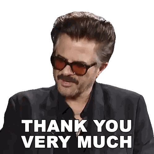 Man With Mustache And Sunglasses Says Thank You Very Much Sticker