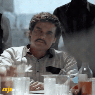 Man With Mustache At Rajabets Logo GIF