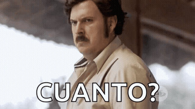 Man With Mustache At Sign Saying Cuanto ? GIF