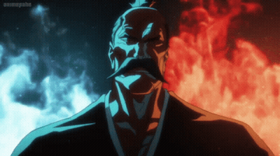 Man With Mustache Blue Red Background Animepahe GIF