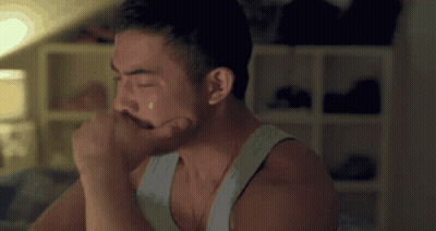 Man With Mustache Crying Tear GIF