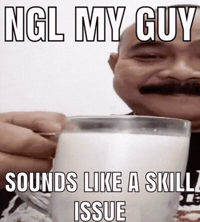 Man With Mustache Drinking Milk GIF