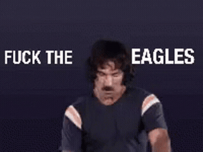 Man With Mustache Flipping Bird Fuck The Eagles GIF