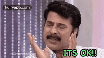 Man with Mustache Funny Face It's Ok