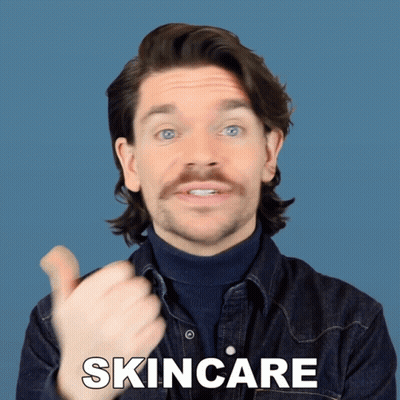 Man With Mustache Giving Thumbs Up Skincare GIF