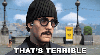 Man With Mustache, Glasses, Beanie Says That's Terrible GIF